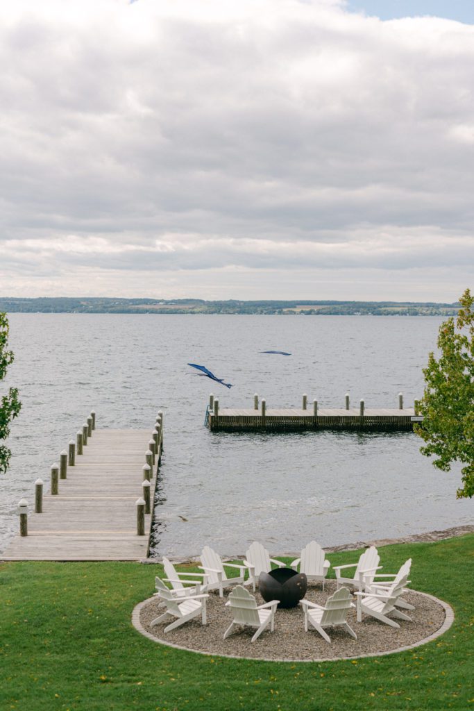 Wedding venue on the lake. Lakeside view of the aurora inn